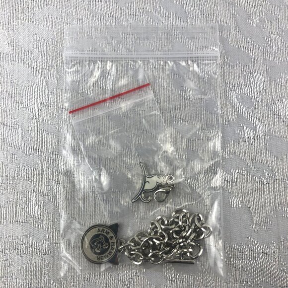 Arm & Hammer Chain Bracelet with A&H Cat & Kitty Krew Sitting White Cat Charms - Picture 2 of 11